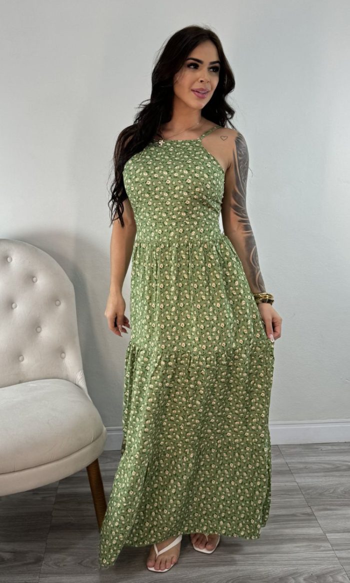 vestido longo fiorella verde