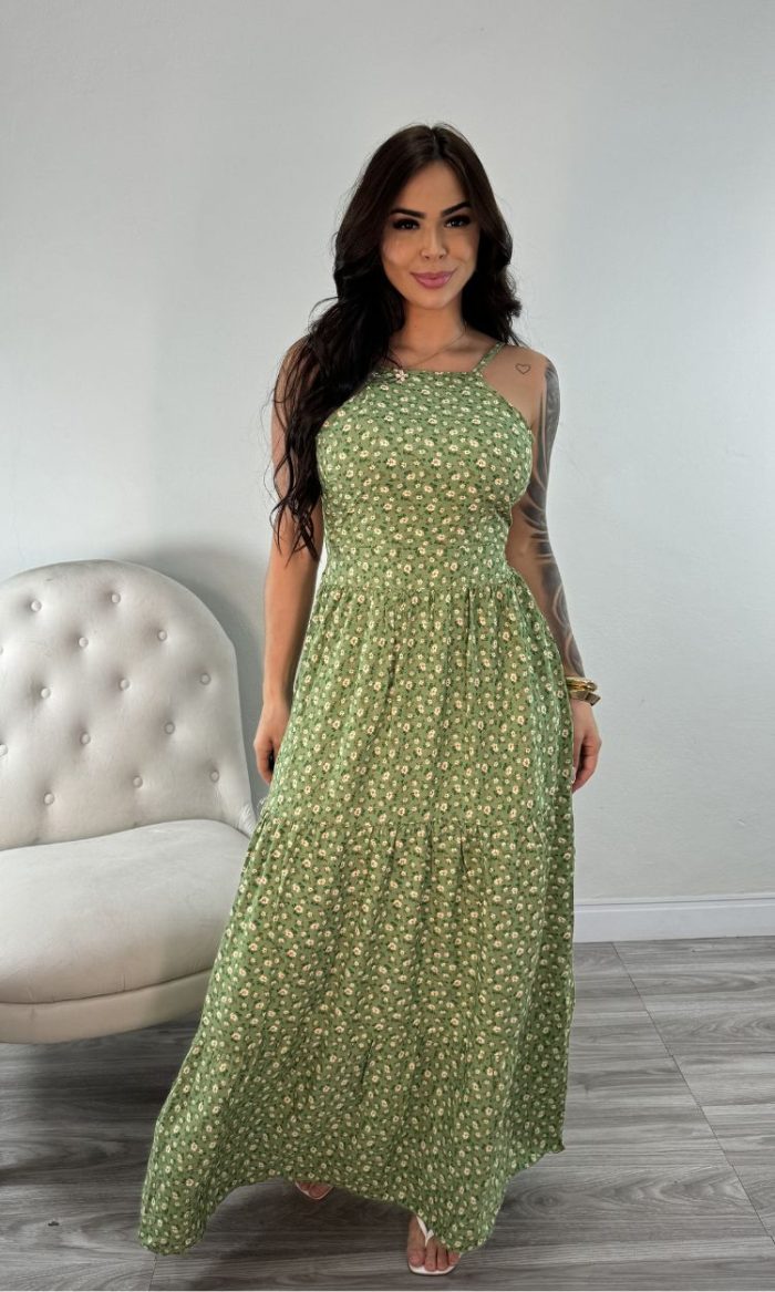 vestido longo fiorella verde vestido longo fiorella verde