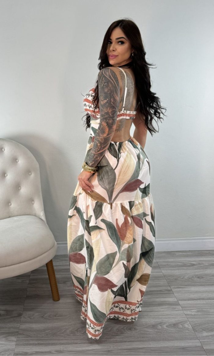 vestido longo aurora estampa verde vestido longo aurora estampa verde