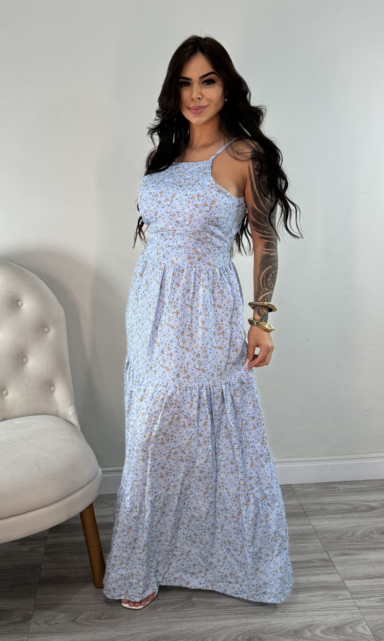 vestido longo fiorella azul