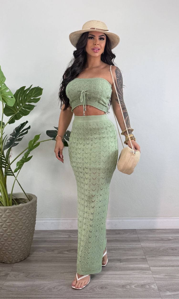 conjunto tricot elisa verde oliva