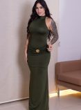 vestido talita verde militar