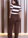 calça moletinho marrom