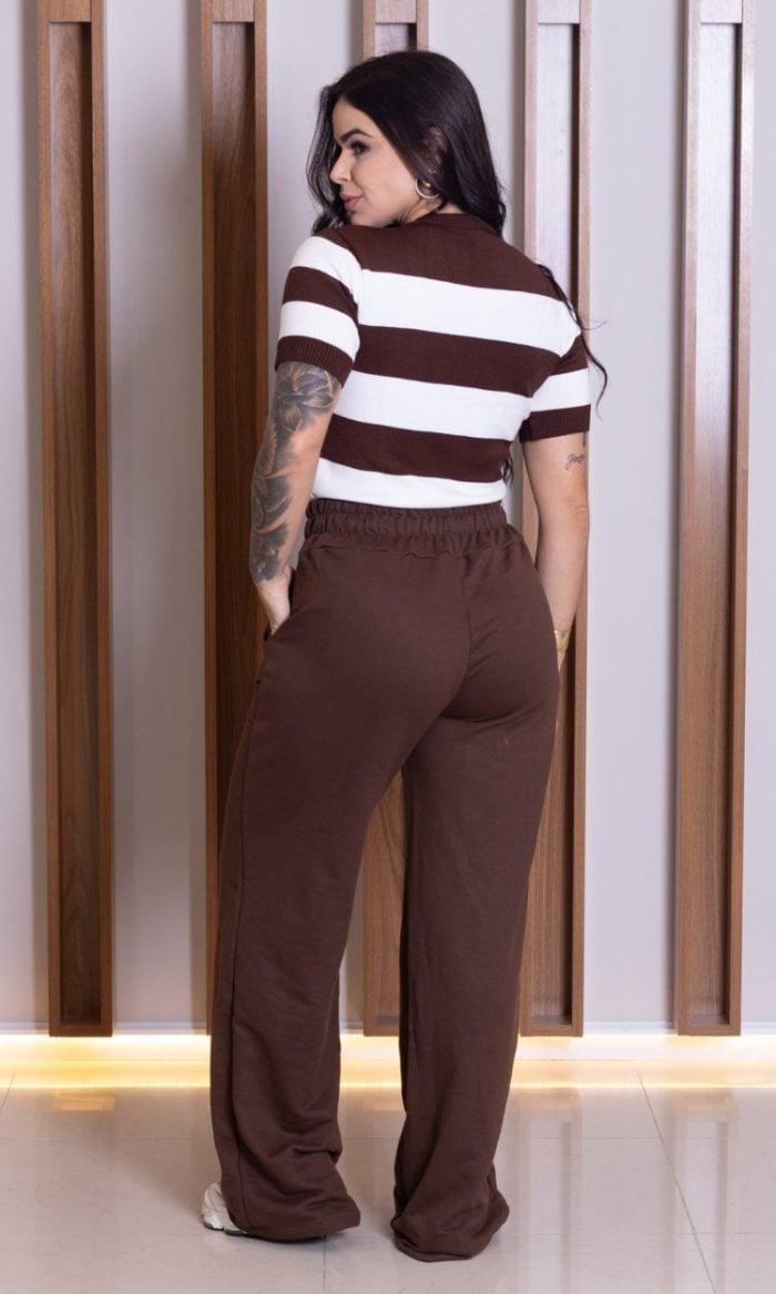 calça moletinho marrom calça moletinho marrom